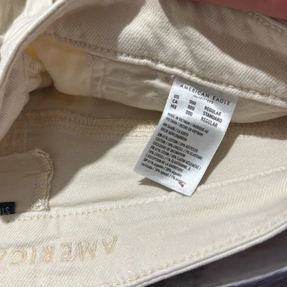 American Eagle AE Dreamy Drape Super High Rise Baggy Wide Leg Pant Stretch Cream - Picture 9 of 10